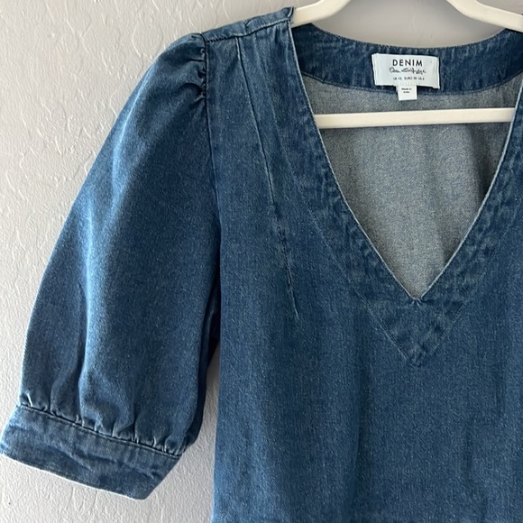 Miss Selfridge Denim Tiered Dress in Mid Wash (US 6) - Picture 5 of 8